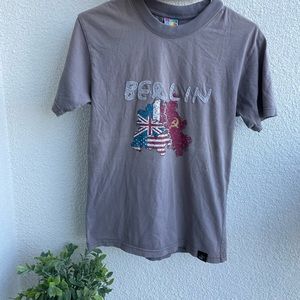 Rare History Fall of Berlin Revolution Stitched T-Shirt!!